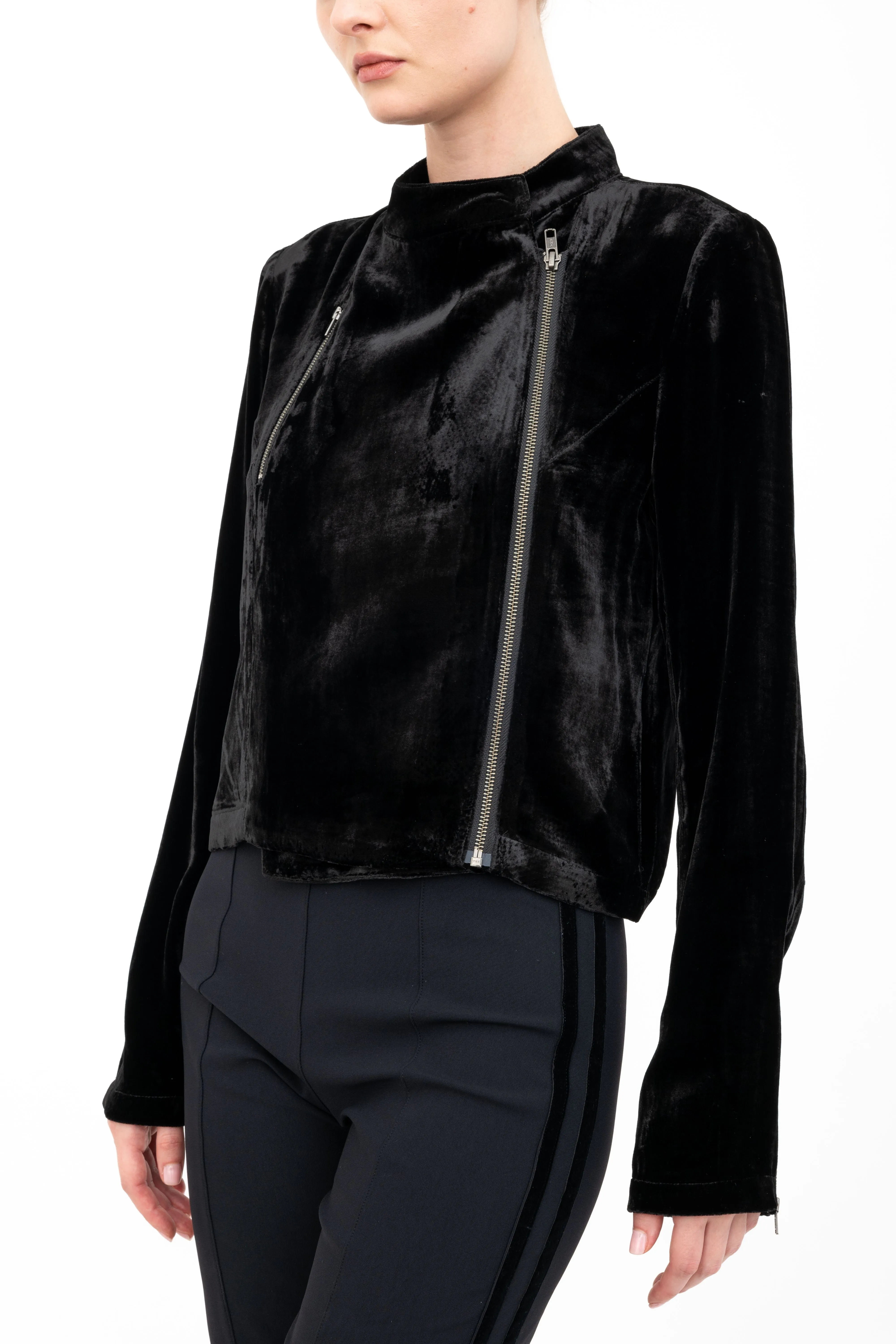 Silk Velvet Moto Jacket - AVERY H24