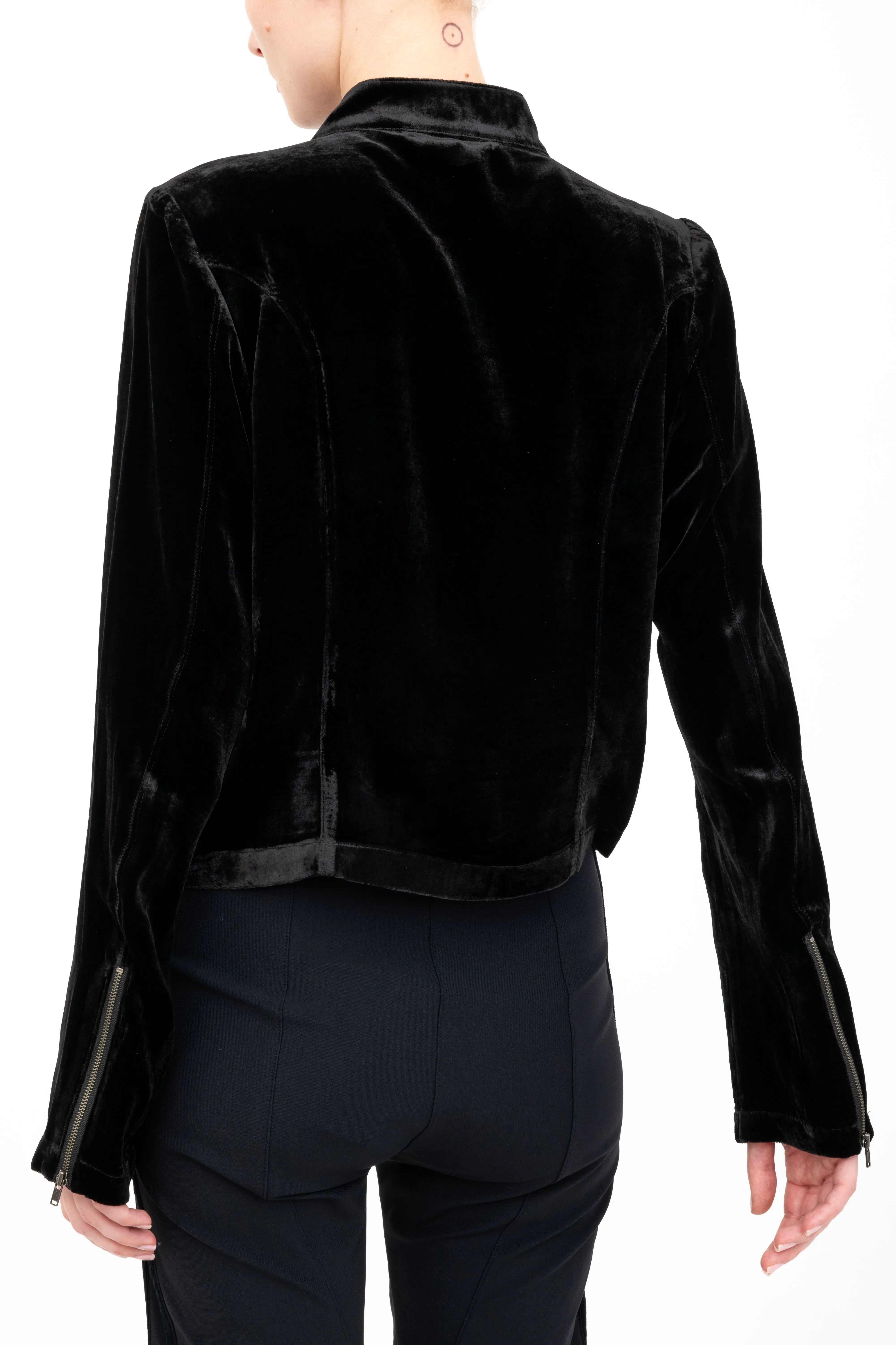 Silk Velvet Moto Jacket - AVERY H24