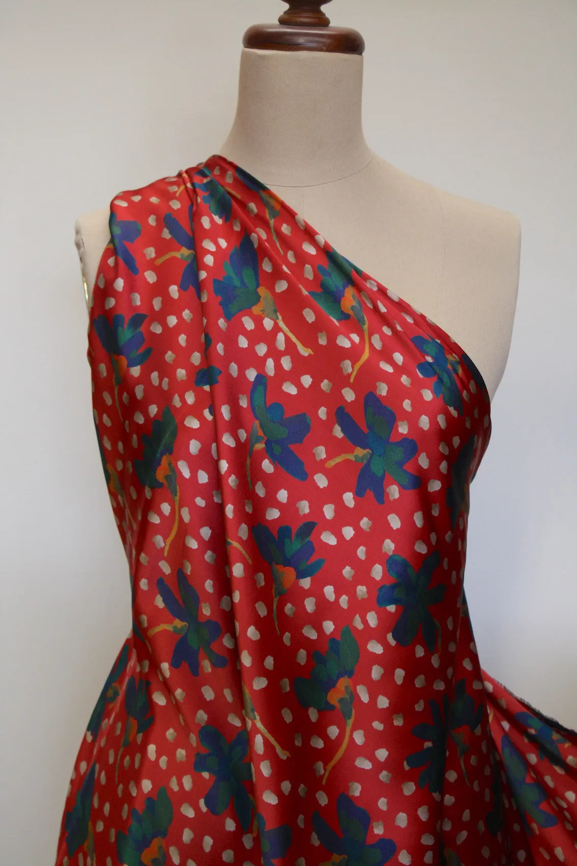 Sun Daisy Red - Liberty Silk Satin