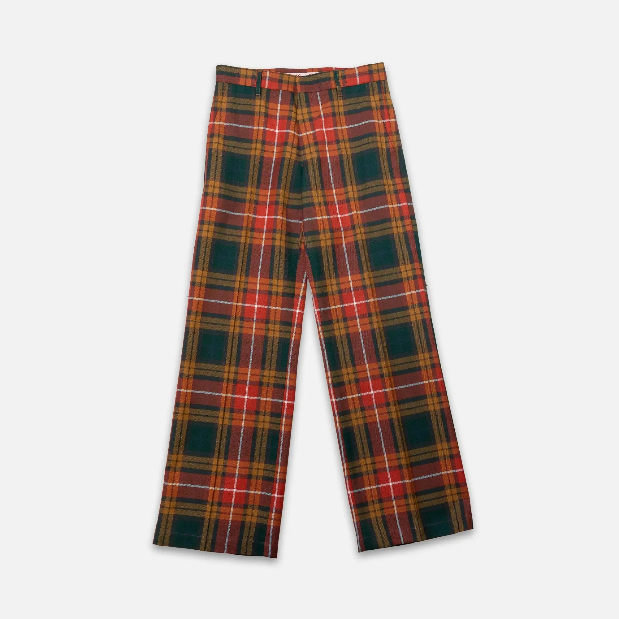 Tailored Bootcut Checked Trousers