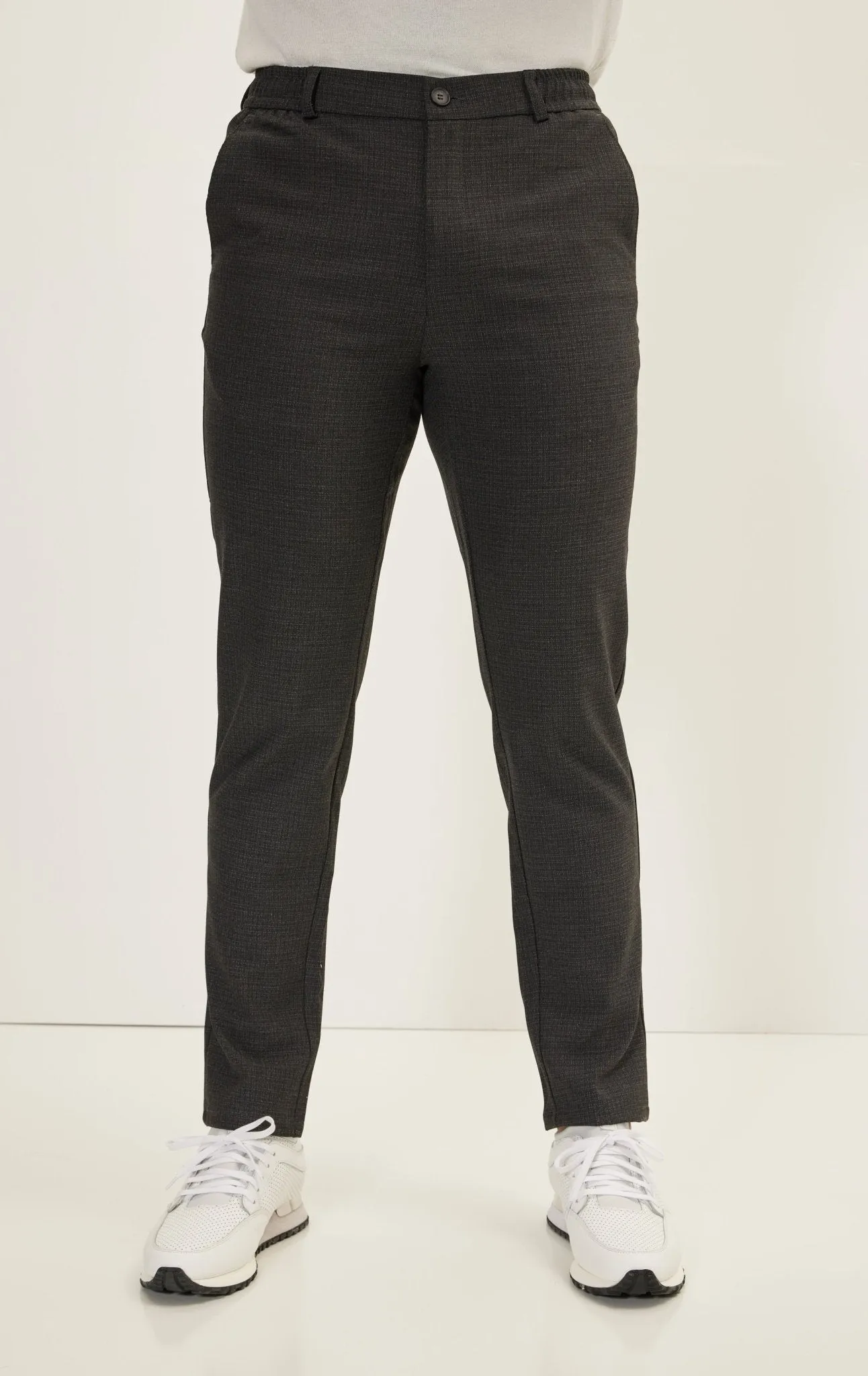 Tailored fit knit trousers - Anthracite