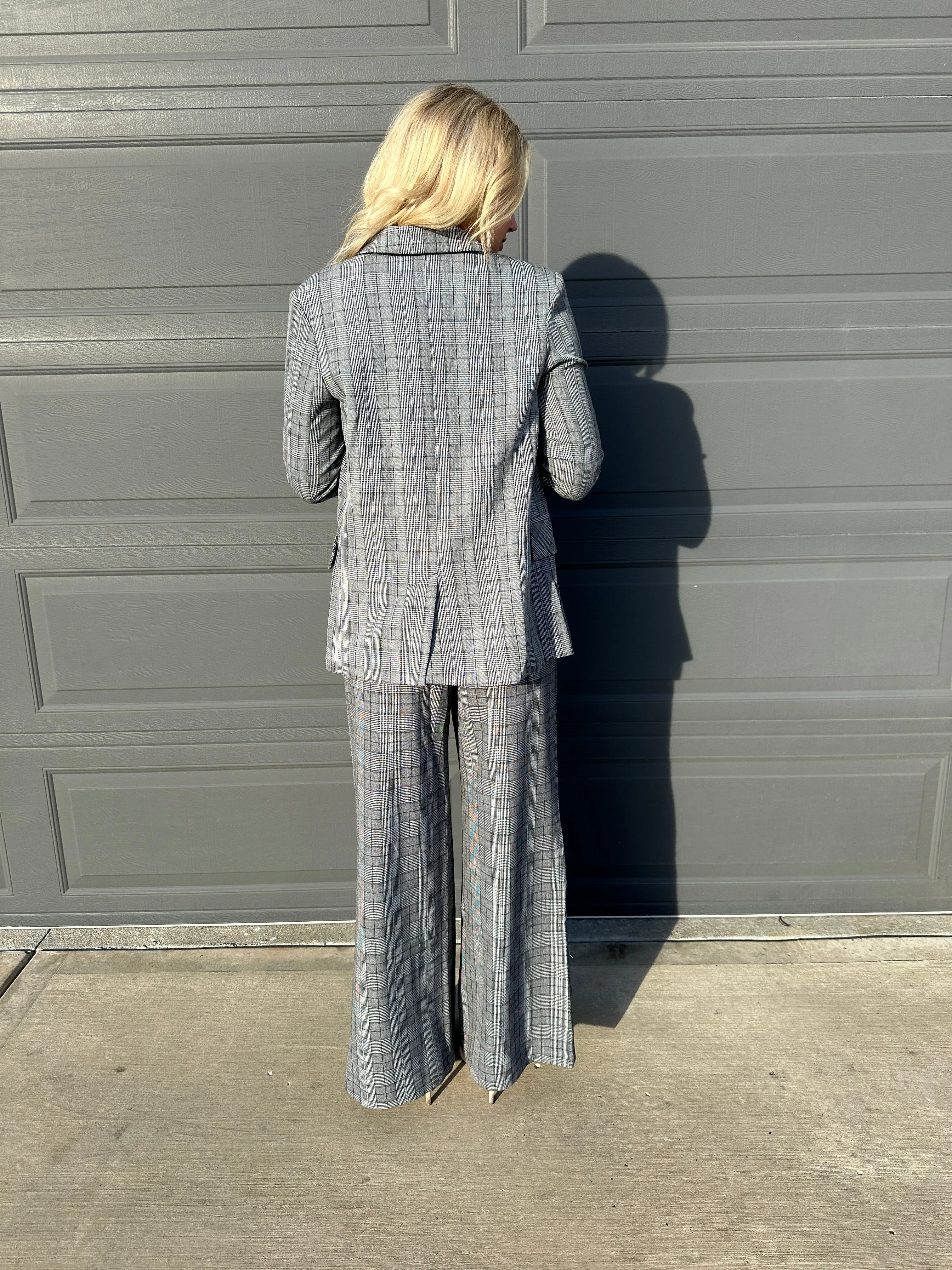 Tailored Plaid Wide-Leg Trousers