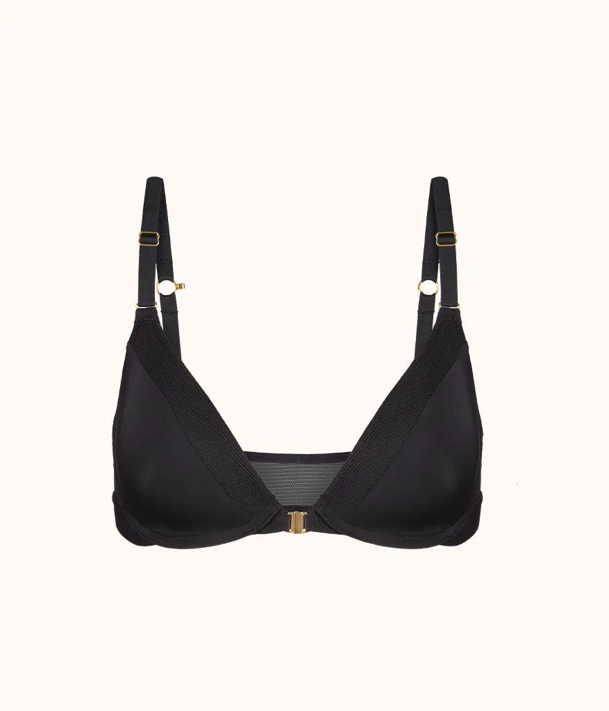 The Front Close No-Wire Bra: Jet Black