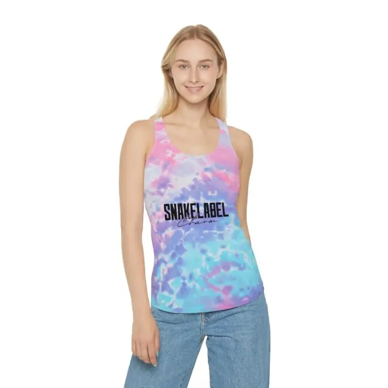 Trendy Tie Dye Racerback Tank Top with Slim Fit Design & Unique Dye Variations